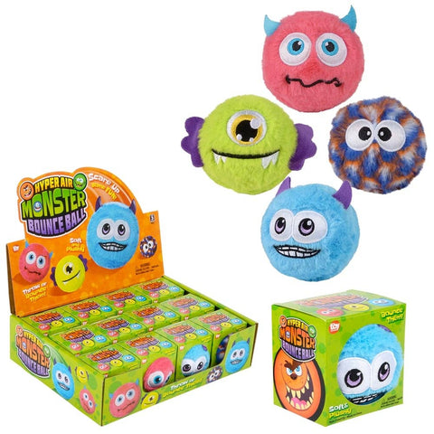 3.25" Hyper Air Plush Monster Bounce Ball - LLB Toys