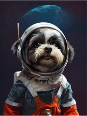 Shih Tzu Nasa Astronaut Canvas Wall Art Print
