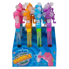 11.75" SEA HORSE WIND-UP FAN BUBBLE BATON LLB kids toys