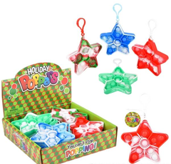 4" HOLIDAY STAR BUBBLE POPPER CLIP ONS LLB kids toys