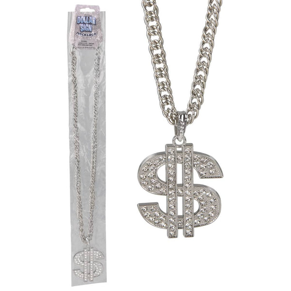 Dollar Sign Necklace Silver 30