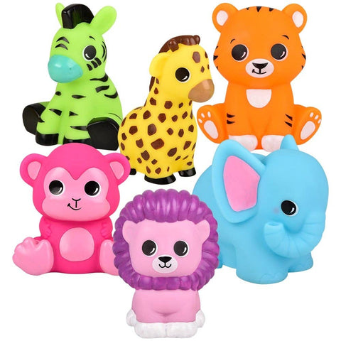 5-6.25" RUBBER ZOO ANIMALS WITH SOUND ASSORTMENT - LLB Toys
