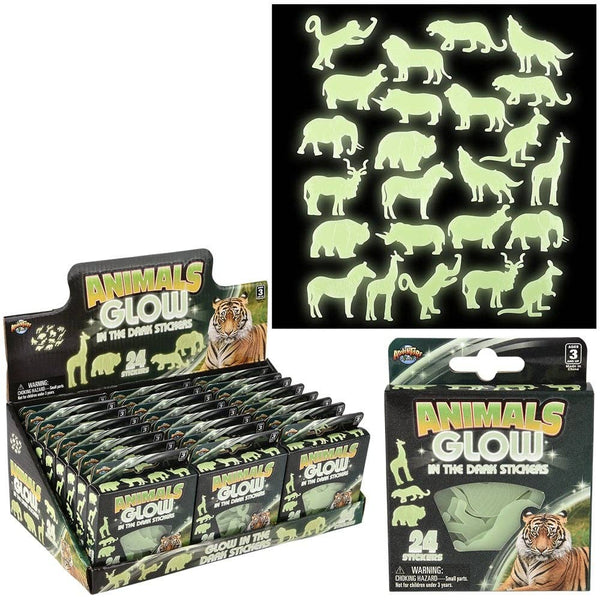 Glow In Dark Animal Stickers 24ct - LLB Toys