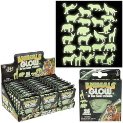 Glow In Dark Animal Stickers 24ct - LLB Toys
