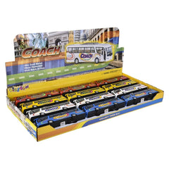 7" Diecast Pull Back Coach Bus LLB kids toys