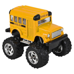 3.75" Diecast Pull Back Big Wheel School Bus LLB Car Toys