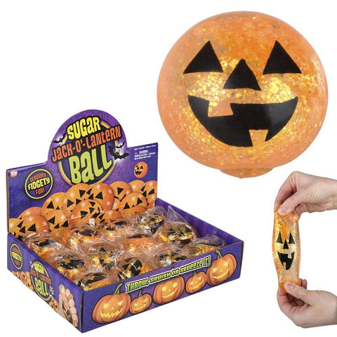 2.4" Jack O Lantern Squeezy Sugar Ball 12ct LLB kids toys