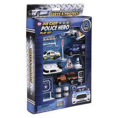 15PC DIE-CAST POLICE PLAY SET LLB Car Toys