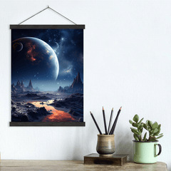 Planetary Terrain Landscape Canvas Wall Art Print