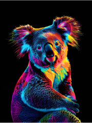 Koala Bold Neon Colors Canvas Wall Art Print