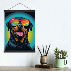 Rottweiler POP ART Sunglasses Canvas Wall Art Print