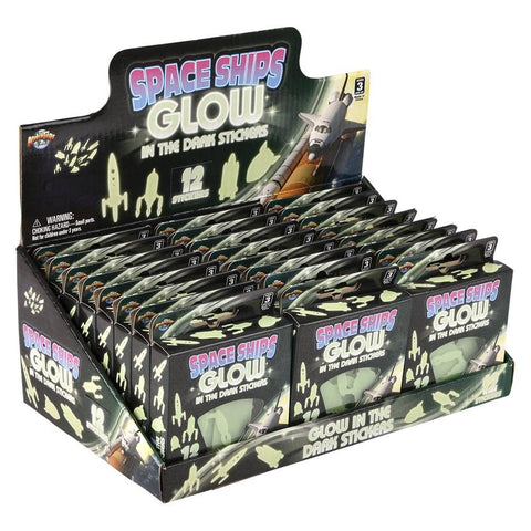 Glow In Dark Space Rocket Stickers 24ct - LLB Toys