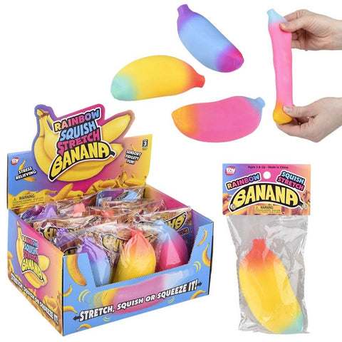 STRETCH AND SQUEEZE RAINBOW BANANA 4.75" LLB kids toys