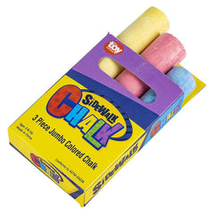 3PC JUMBO SIDEWALK CHALK 4" LLB kids toys
