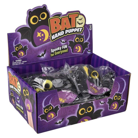 7" Bat Stretchy Hand Puppet 12ct- LLB Toys
