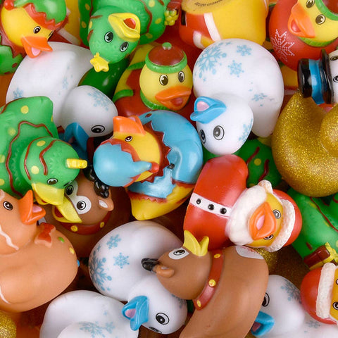 2" Christmas Rubber Ducky Assortment 50ct