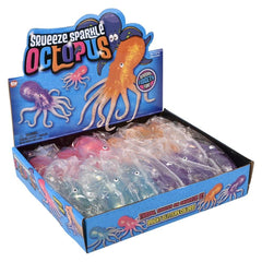 6" Squeeze Sparkle Confetti Octopus- LLB Toys