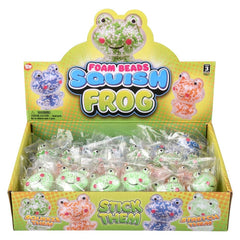 2.4" Mini Squeezy Foam Bead Frog 24ct - LLB Toys