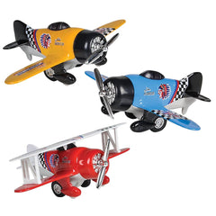 6.5" DIE-CAST PULL BACK CLASSIC WING AIRPLANE LLB Car Toys