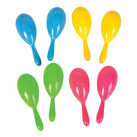 4" PLASTIC NEON MARACAS LLB kids toys