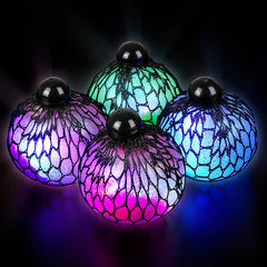 3" LIGHT-UP MESH SSQUEEZE GLITTER BALL LLB Light-up Toys