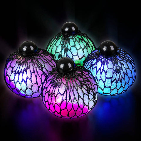 3" LIGHT-UP MESH SSQUEEZE GLITTER BALL LLB Light-up Toys
