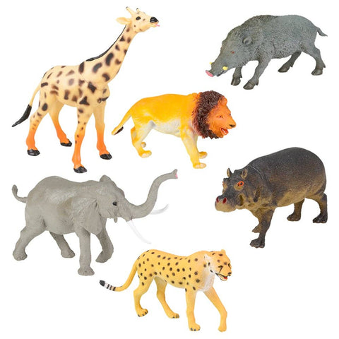 6PC MESH BAG SAFARI ANIMAL ASSORTMENT LLB kids toys