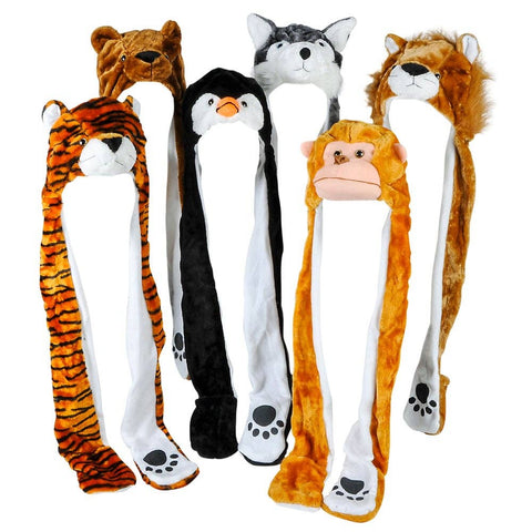 plush ANIMAL HAT MIX WITH LONG PAWS 35" - LLB Toys