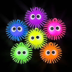 4" Light-Up Puffer Ball With Eyes 12ct - LLB Toys