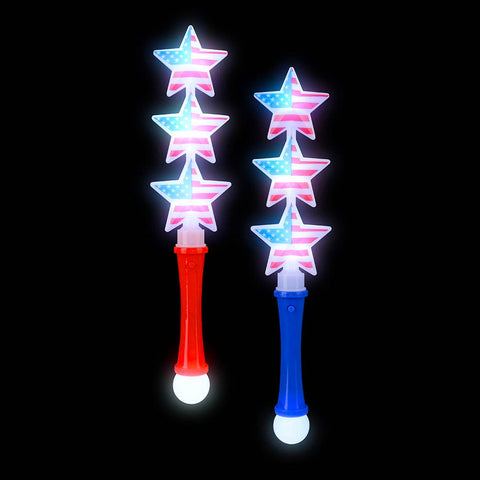 13" Patriotic Triple Star Wand - LLB Toys