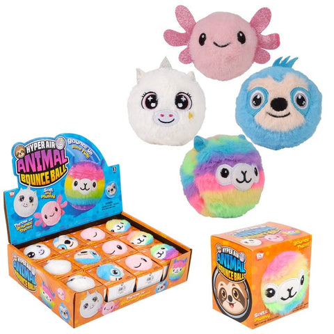 3.25" Hyper Air Plush Animal Bounce Ball  - LLB Toys