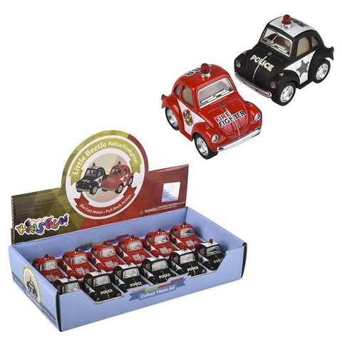 2" VW Mini Police & Firefighter Cars - Kids Toys - LLB Toys