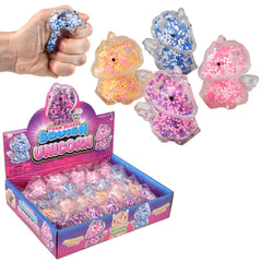 2.3" Mini Squeezy Foam Bead Unicorn 24ct- LLB Toys