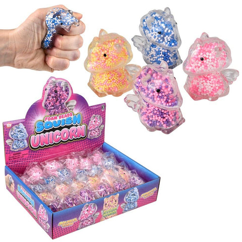 2.3" Mini Squeezy Foam Bead Unicorn 24ct- LLB Toys
