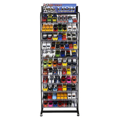 METAL DISPLAY RACK AND 156 PC VEHICLE BUNDLE 1 LLB Car Toys