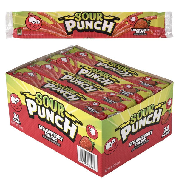 Sour Punch Strawberry Straws 24ct- LLB Toys