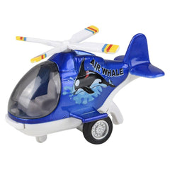 4" DIE-CAST PULL BACK AIR WHALE HELICOPTER LLB Car Toys