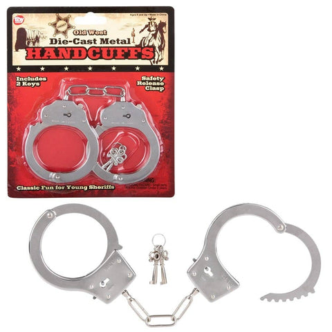 10" WILD WEST DIECAST METAL HANDCUFFS LLB kids toys