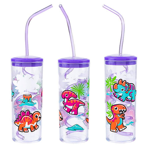 11oz DINO CUP WITH TWISTY STRAW LLB kids toys