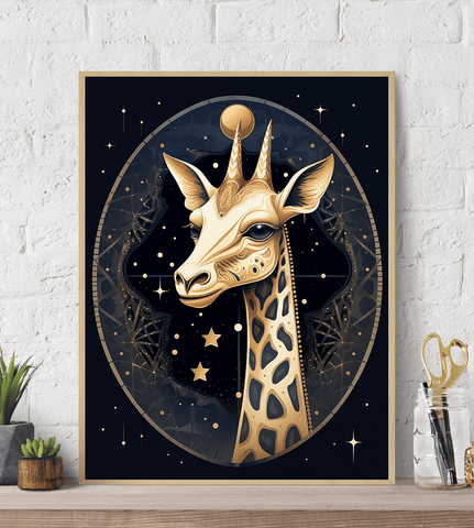 Mystical Giraffe Canvas Wall Art print