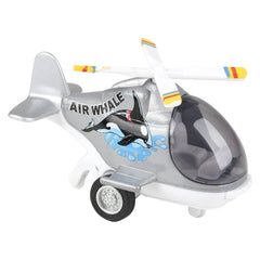 4" DIE-CAST PULL BACK AIR WHALE HELICOPTER LLB Car Toys