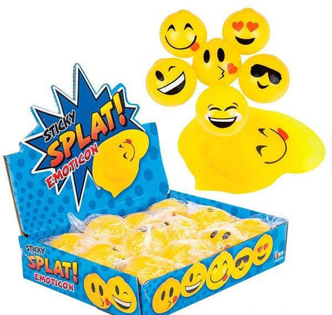 2.5" STICKY SPLAT EMOTICON BALL LLB kids toys