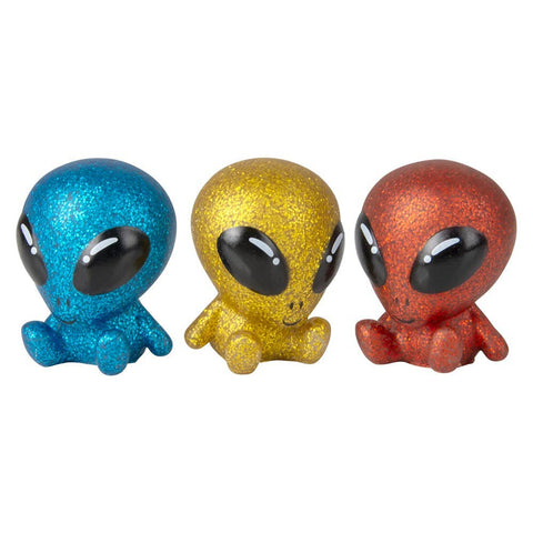 2.5" Rubber Glitter Galactic Alien- LLB Toys
