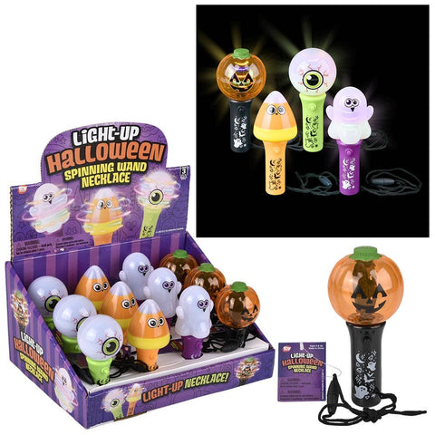 Halloween Light Up Spinning Wand Necklace 4.5" - LLB Toys