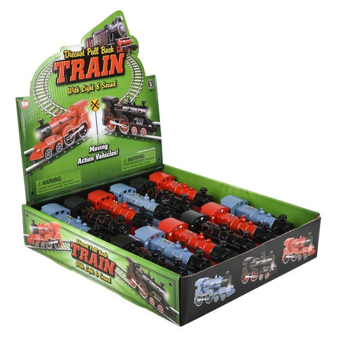 5.5" DIECAST PULL BACK TRAIN WITH LIGHTS/SOUND LLB kids toys