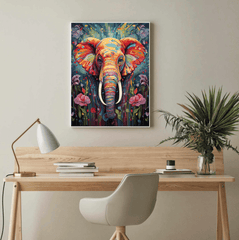 Fantasy Elephant Multi-Colored Canvas Wall Art print