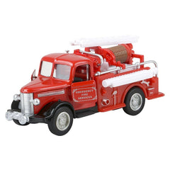 5" DIE-CAST PULL BACK CLASSIC FIRE TRUCK LLB Car Toys