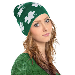 KNIT SHAMROCK BEANIE HAT - LLB Toys
