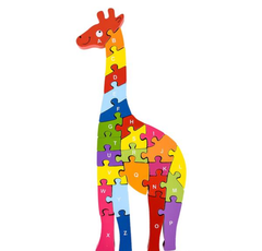 14" x 6.5" WOODEN GIRAFFE LETTER PUZZLE LLB Puzzle