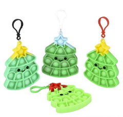 4.25" CHRISTMAS TREE BUBBLE POPPER CLIP ONS LLB kids toys